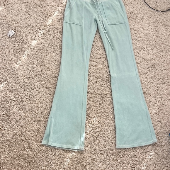 Juicy Couture Terry Light Mint Blue Zip-Up Hoodie (M) and Pants (P) Set - Picture 4 of 7